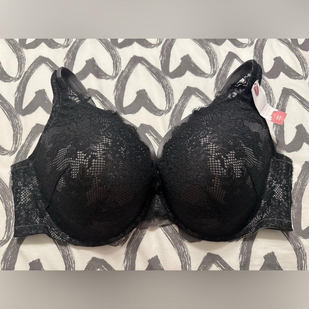 Cacique Grey with Black Lace Bra